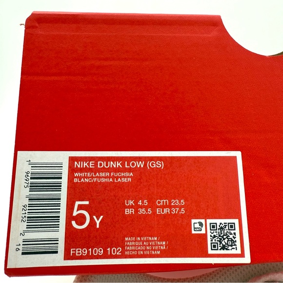 New Nike Dunk Low GS Big Kids 5 5Y Women's 6.5 Laser Fuchsia Pink Barbie Shoes - Picture 8 of 9